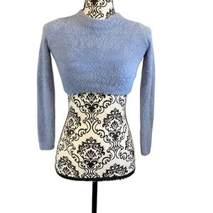 Katie J NYC Soft Blue Fuzzy Sweater NWT Sz-Small